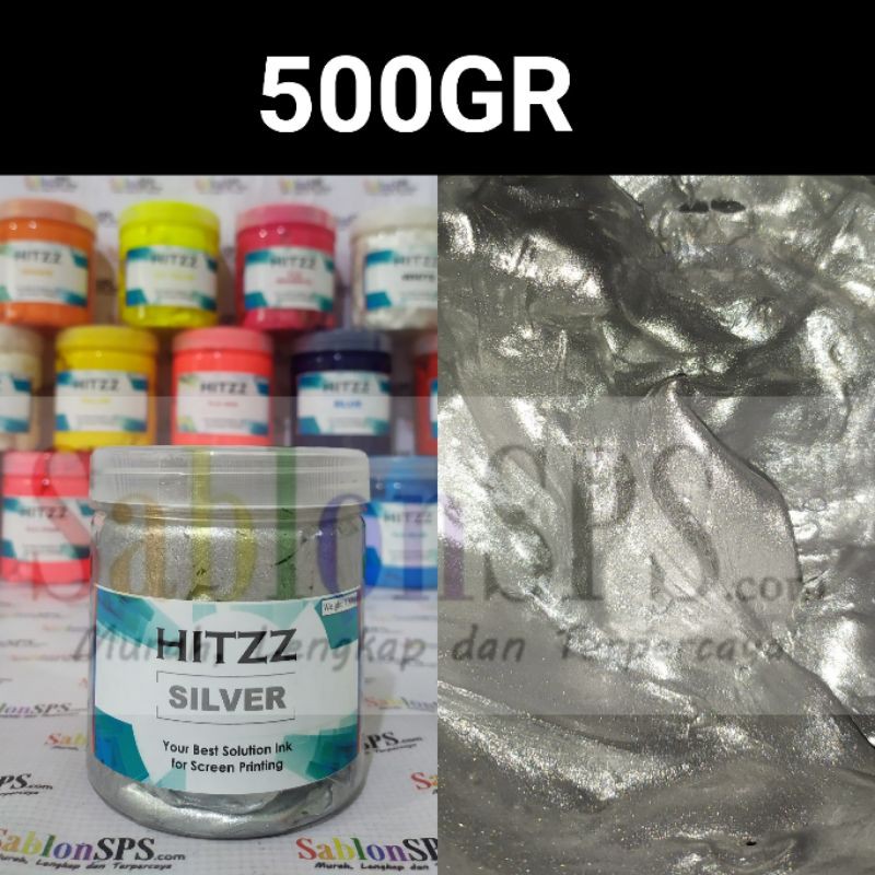 TINTA PLASTISOL SILVER DISTRO CLOTHING 500GR HITZZ