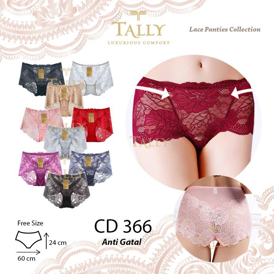 TALLY CD CELANA DALAM RENDA 366 I FREE SIZE | FIT XL I RENDA ANTI GATAL | BAHAN KATUN RENDA