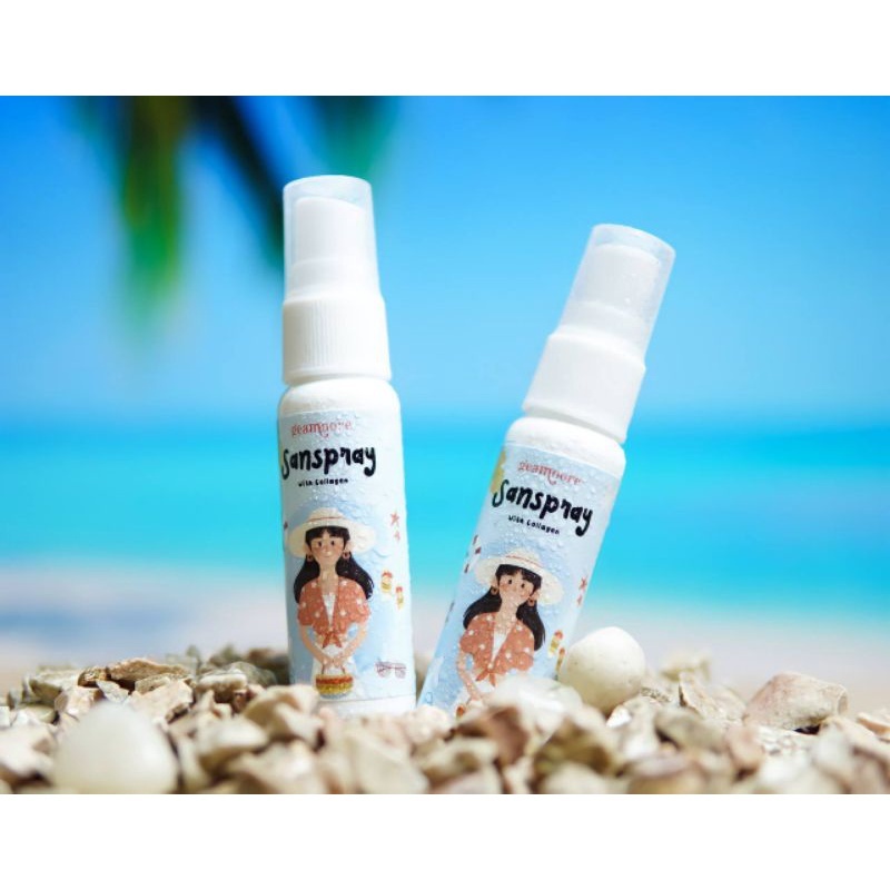 (BPOM) Sunscreen Geamoore Sunspray with collagen 30ml | 100% Original | Free Gift