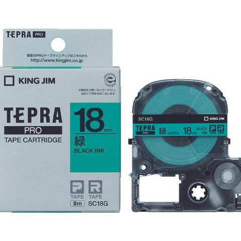 

King Jim SC18G Tepra PRO tape cartridge type green W/ black letters