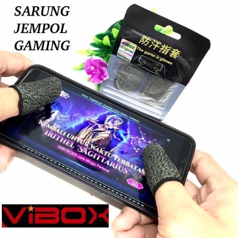 Sarung jari jempol original vibox game anto keringat / basah only black