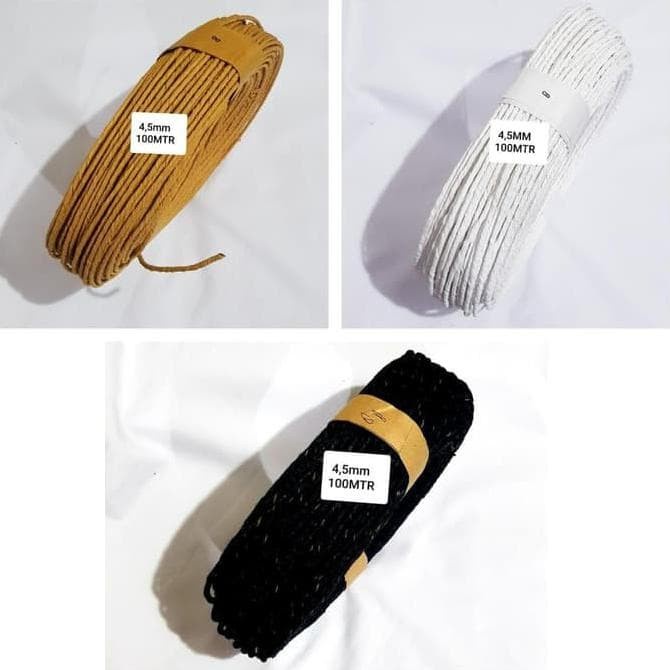 

(TERLARIS) Jual Tali Kertas Paperbag Dll 3Mm Isi 100Meter - Putih Tiga Mm