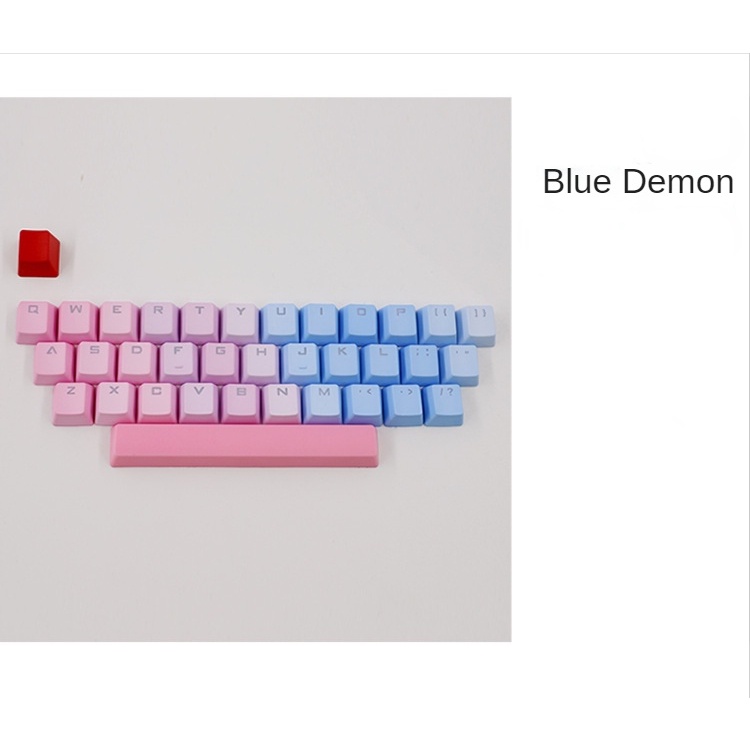 Keycaps Keyboard Mekanikal 35 Tombol Bahan Pbt Dip Dye Warna Pelangi