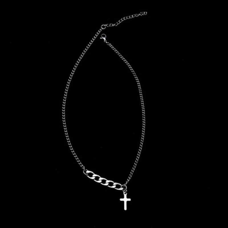 Retro hipster cross fashion all-match light luxury design necklace  210818