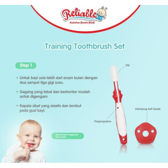 SIKAT GIGI TRAINING UNTUK BAYI RELIABLE COMPLETE SET ISI 3PCS BPA FREE