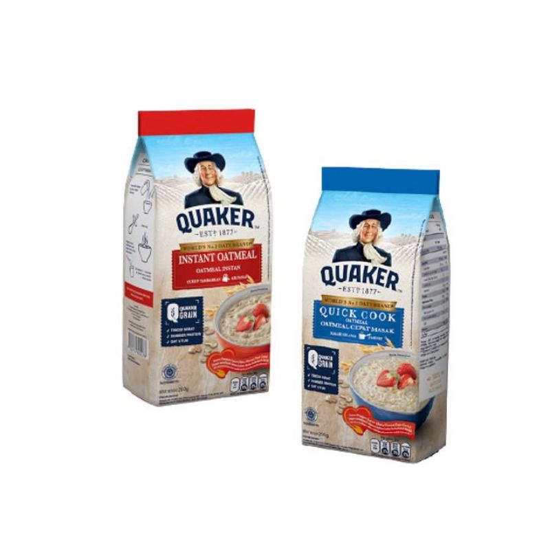 

Quaker Instant Oatmeal 200 gr + Quaker Quick Cooking Oatmeal 200 gr