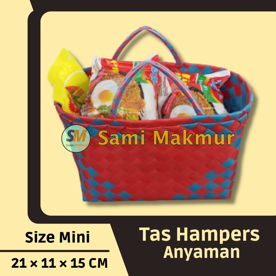 Tas Souvenir Anyaman Plastik Murah untuk Berkat Hampers Souvenir Parcel Hantaran Sembako Wadah Thinwall Roti Kaleng Hadiah Pernikahan