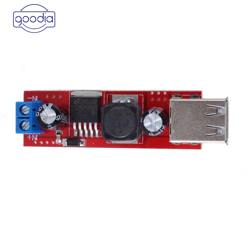 Modul Konverter Step Down Dc 6v-40v 12v Ke 5v 3a Dual Usb Charger Dc-Dc Lm2596