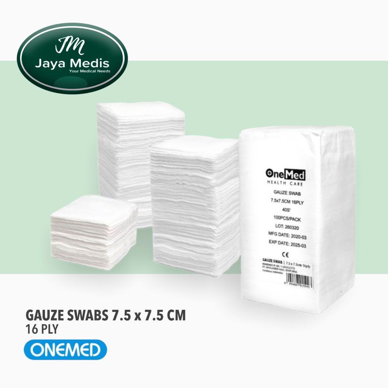 Kasa Lipat - Gauze Swab 7.5×7.5cm 16 Ply - Onemed 100pcs