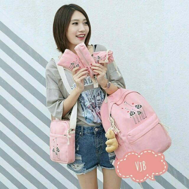 Backpack jerapah /tas Batam/tas sekolah fashion wanita modern/tas ransel murah