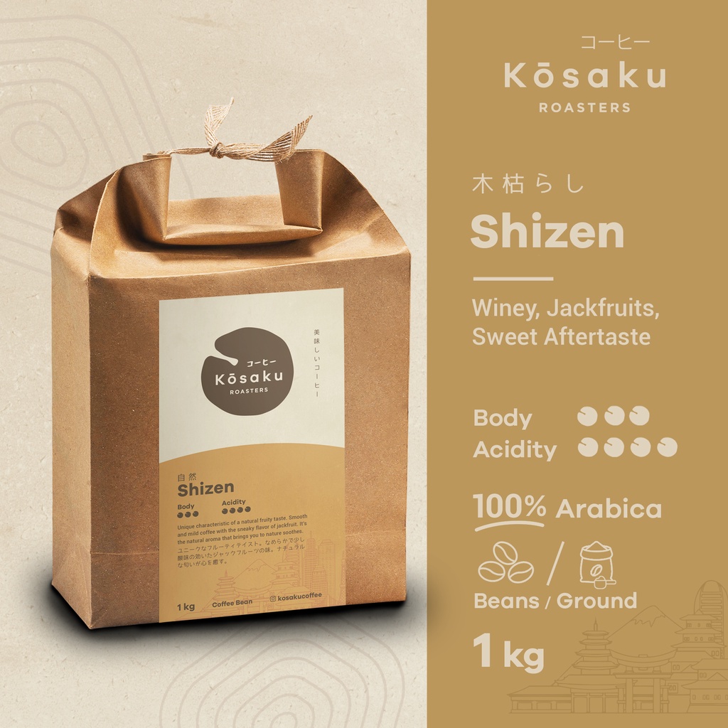 

Kosaku Shizen Coffee 1kg Biji Kopi Arabika - Coffee Beans