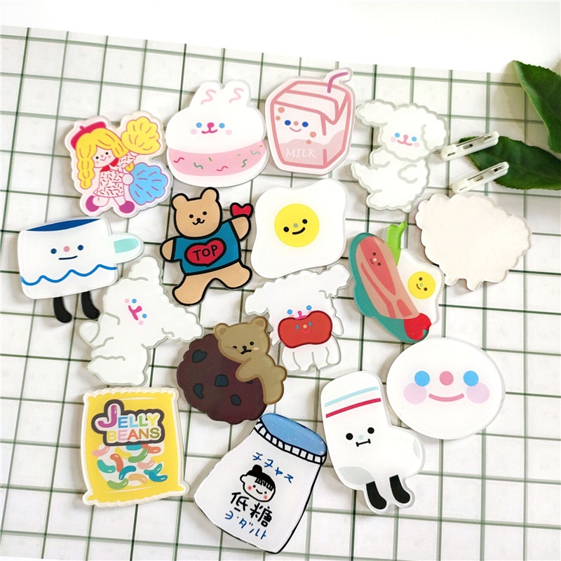 Cute Pin Brooch Bros Akrilik Korea Pin Tas Lucu Kartun Dari Hati Beruang Telur Rebus Yayli Lencana Tas Aksesoris -Doo