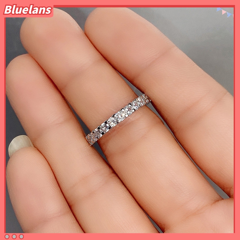 Cincin Jari Bahan Tembaga Aksen Cubic Zirconia Untuk Wanita