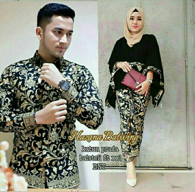 HAZANA BATWING COUPLE BATIK BIG SIZE JUMBO SIZE FIT XXL LD 120 CM BATIK SARIMBIT LOWO