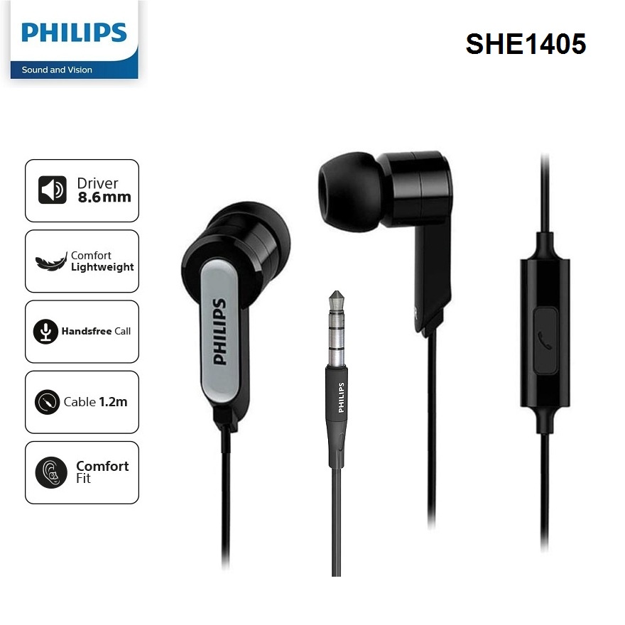 Earphone Philips SHE1405 with Microphone