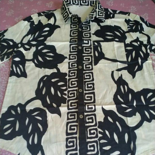Kemeja 113 Es# Kemeja Batik Pria Dewasa Motif Bunga Bahan Katun Stretchy Slim Fit