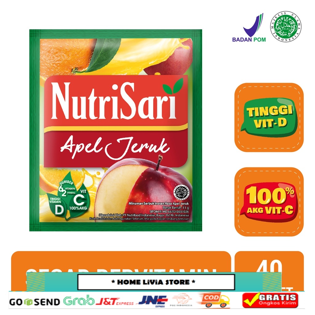 

NutriSari Apel Jeruk 40 Sachet - Minuman Buah Vitamin C