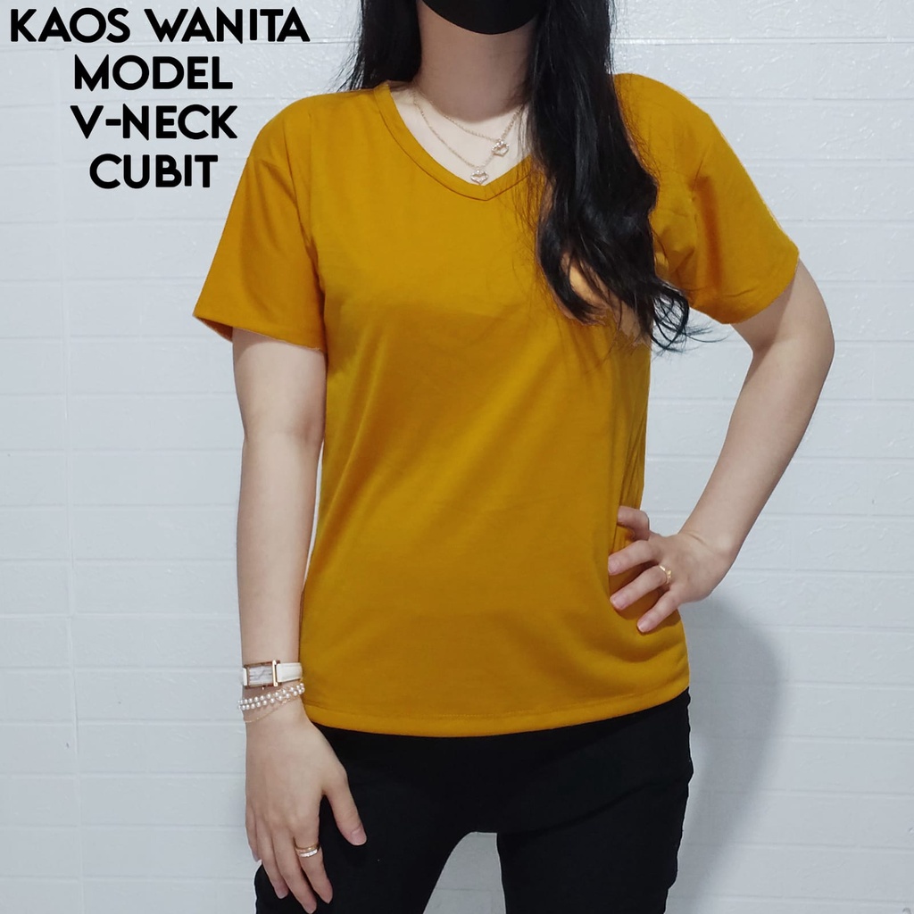 JESETA KAOS ATASAN WANITA V NECK CUBIT GROSIR MURAH ATASAN WANITA TSHIRT WANITA