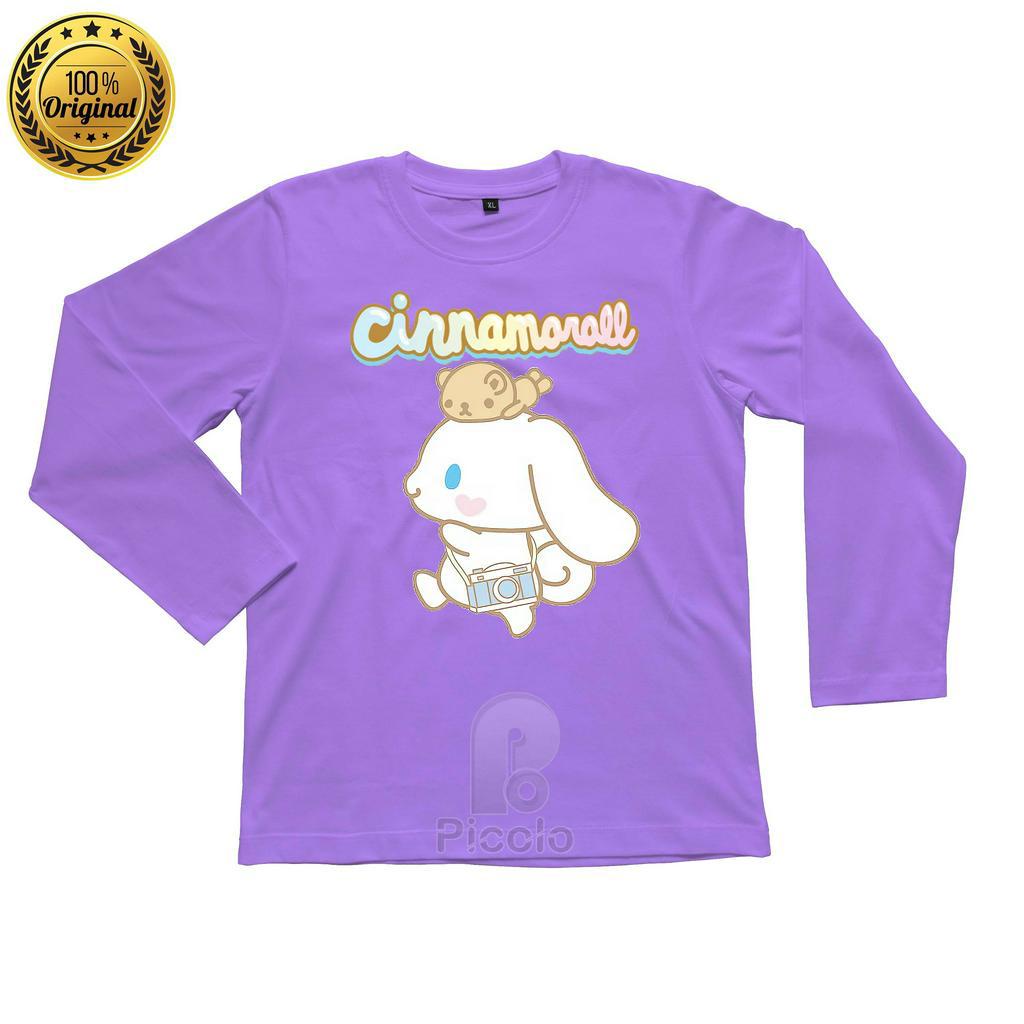 (FREE NAMA) BAJU KAOS ATASAN LENGAN PANJANG ANAK MOTIF KARAKTER SANRIO CINAMOROL Bahan COTTUN