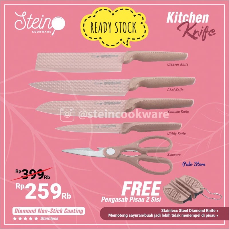 Harga pisau steincookware