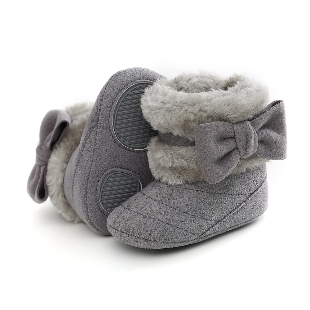 Sepatu Boots Bayi Perempuan Import Bulu Pita Winter Sepatu Bayi Perempuan 6 12 Bulan 0 12 Bulan 0 6 Bulan Prewalker