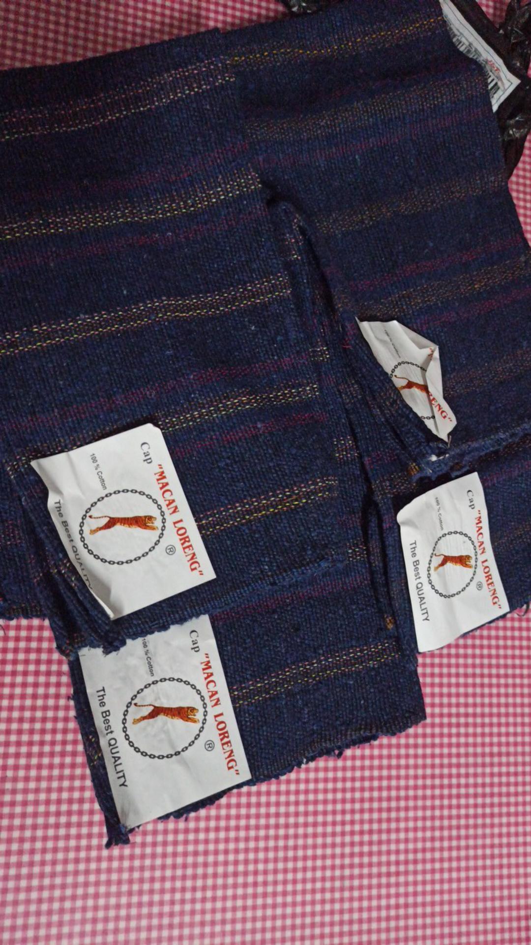 Kain Pel Lantai Biru Cap Macan Loreng 100% Cotton +-39x67cm