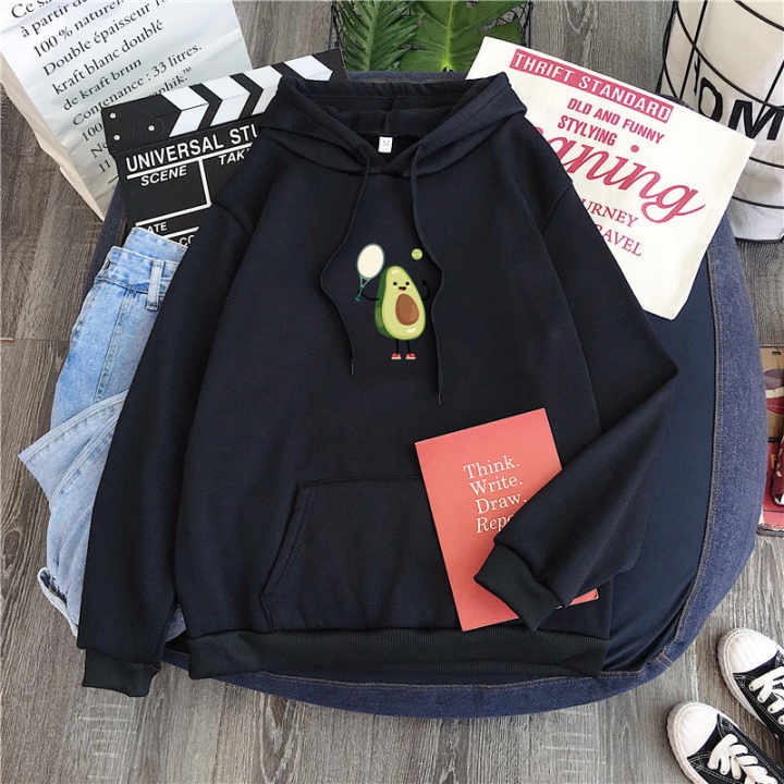 HOODIE WANITA PLAYING AVOCADO /// JUMPER FLEECE TEBAL CUTE TERBARU''