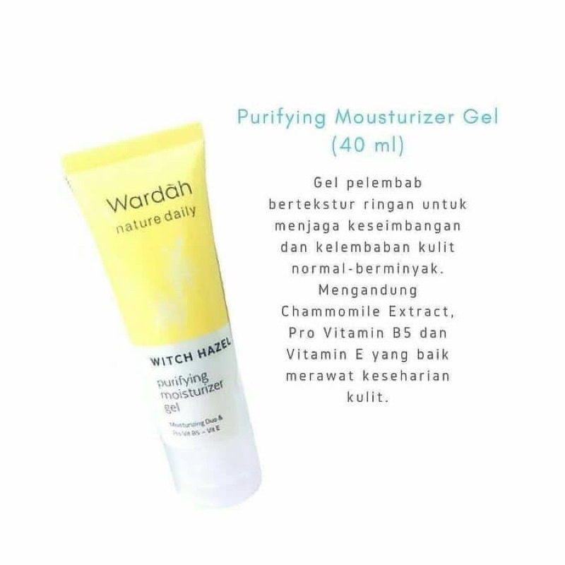 Jual Wardah Nature Daily Witch Hazel Purifying Moisturizer Gel Shopee