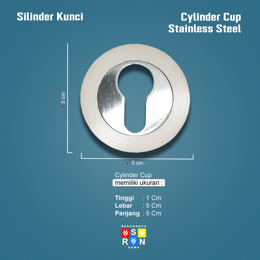 Ring Silinder Kunci Pintu Stainless 1 Set Tutup Kunci Pintu Rumah Resonance Home