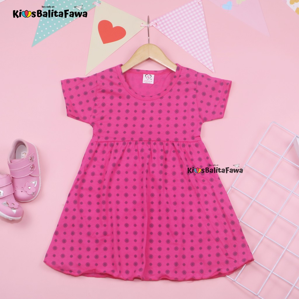 Dress Thalia 2-3 Tahun / Lengan Baju Tidur Balita Anak Perempuan Adem Kaos Cewek Dres Harian Murah babycinnamon