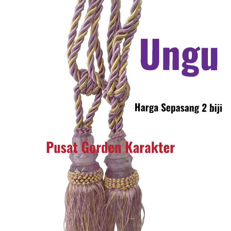 Tali pengikat gorden (Tasell/Simbori) UNGU Tali Pengikat Gorden (Tasell/Simbori) Ungu Tali gorden ta
