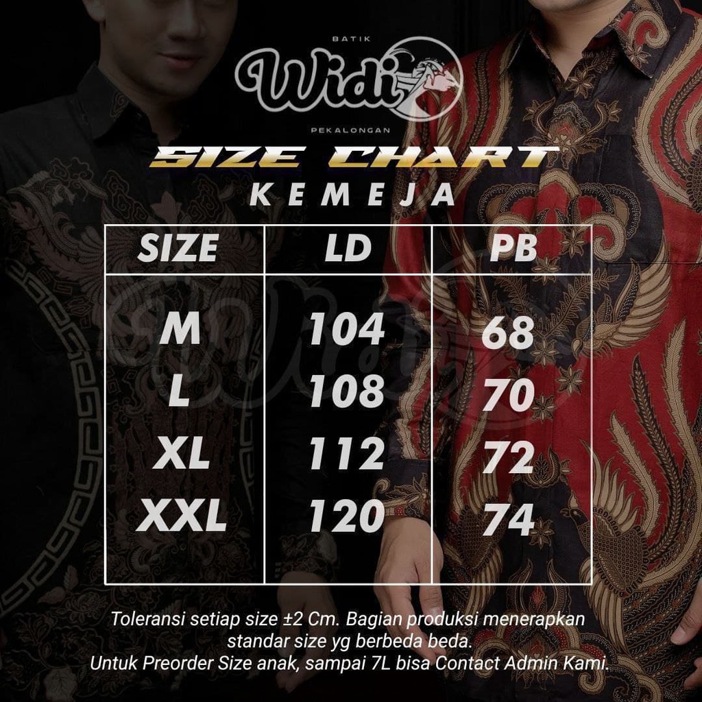 Batik Pria Lengan Panjang BATIK AZMIL HRB026 motif KERATONAN Kode 002 size M L XL XXL Reguler