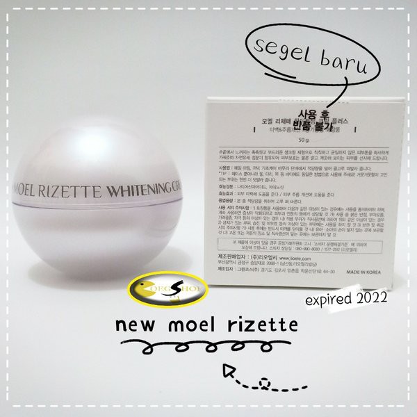 Promo Moel Rizette Whitening Cream Plus 2nd Generation Full Jar 50gram Terlaris