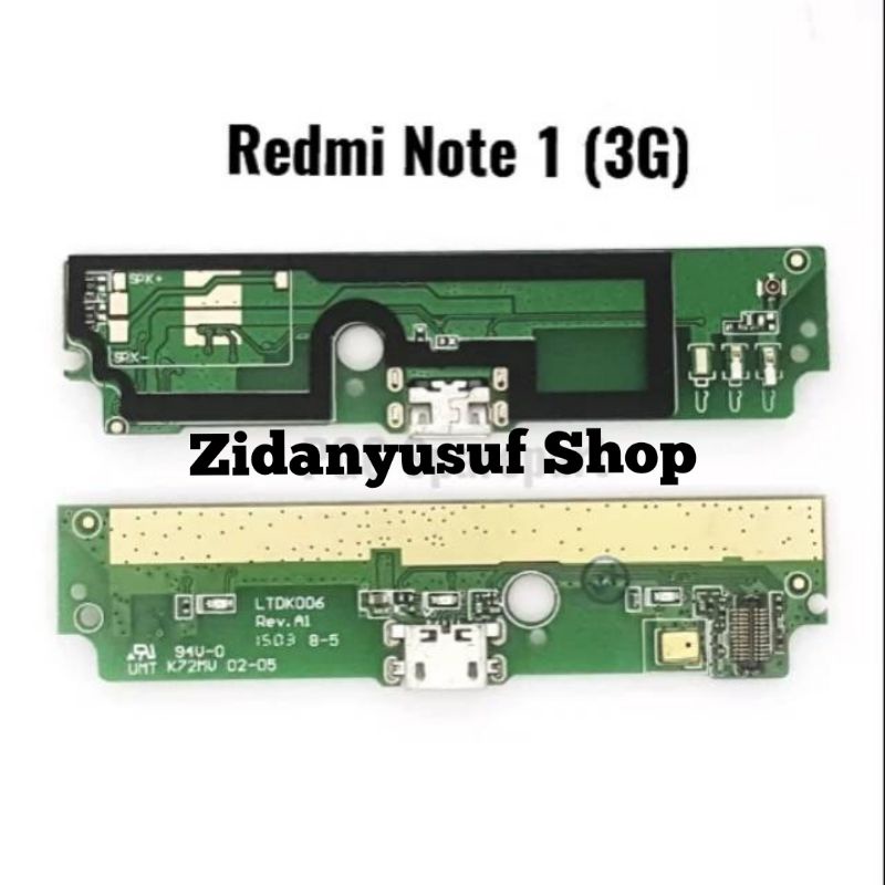 BOARD PAPAN KONEKTOR CONEKTOR CHARGER XIAOMI REDMI NOTE 1 3G / 4G PLUG IN MIC ORIGINAL