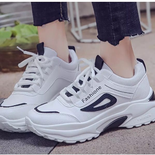 Sepatu Wanita Terbaru Sepatu Sneakers Olahraga Cewek Dewasa Korea Warna Putih Sepatu Kets Cewek Keki