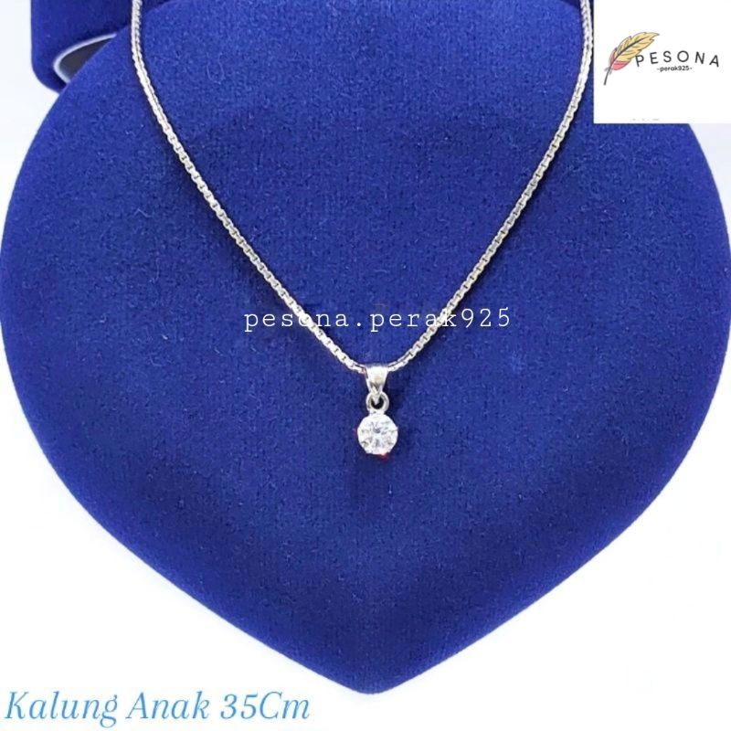 SET KALUNG ANAK / DEWASA PERAK ASLI SILVER 925 LAPIS EMAS PUTIH - MODEL KALUNG ITALISANTA - PERHIASA