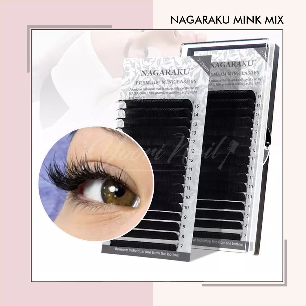 Nagaraku mink mix lashes mix lash bulumata extension natural mix size