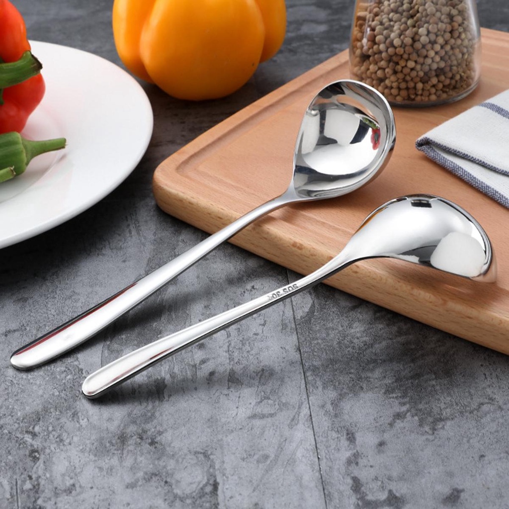 Quinton Sendok Sup Restoran Hot Pot Alat Dapur Makan Stainless Steel Menebal Soup Ladle