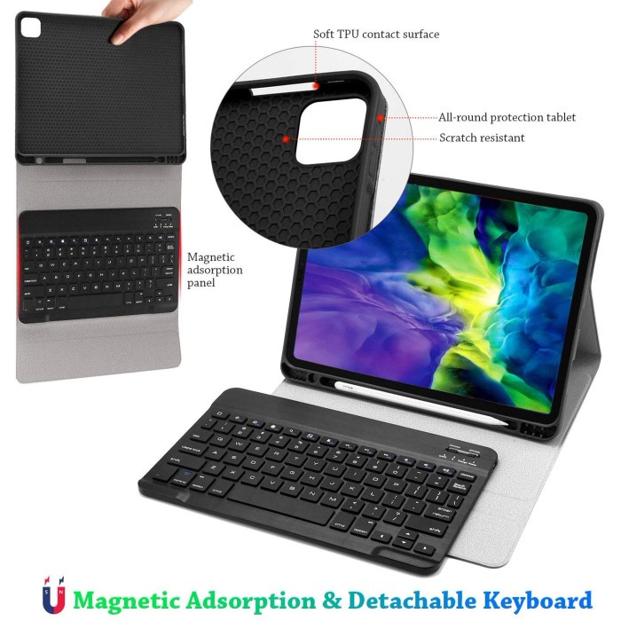 SLIM KEYBOARD IPAD PRO 12.9 2018 FLIP BOOK COVER BLUETOOTH PRO12.9