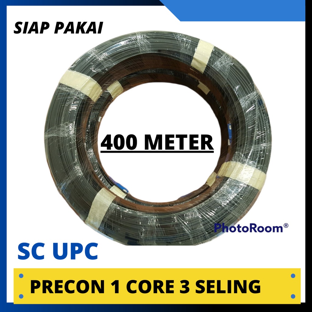 KABEL PRECON 400 METER 1 CORE 3 SELING FO FIBER OPTIK SC UPC