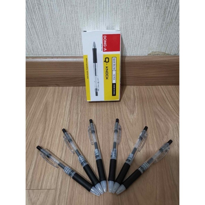 

Pulpen Q Knock 0,5 Pen Cetekan Ballpoint Pencet DongA Hitam Lusin