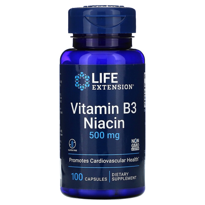 Life Extension Vit B3 Niacin 500 mg 100 Cap Life Ext Niacin B3