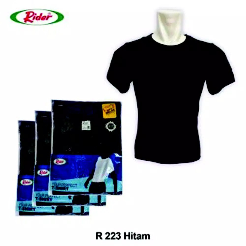 Kaos Rider Oblong Tshirt R223BWH Hitam Kerah O Neck