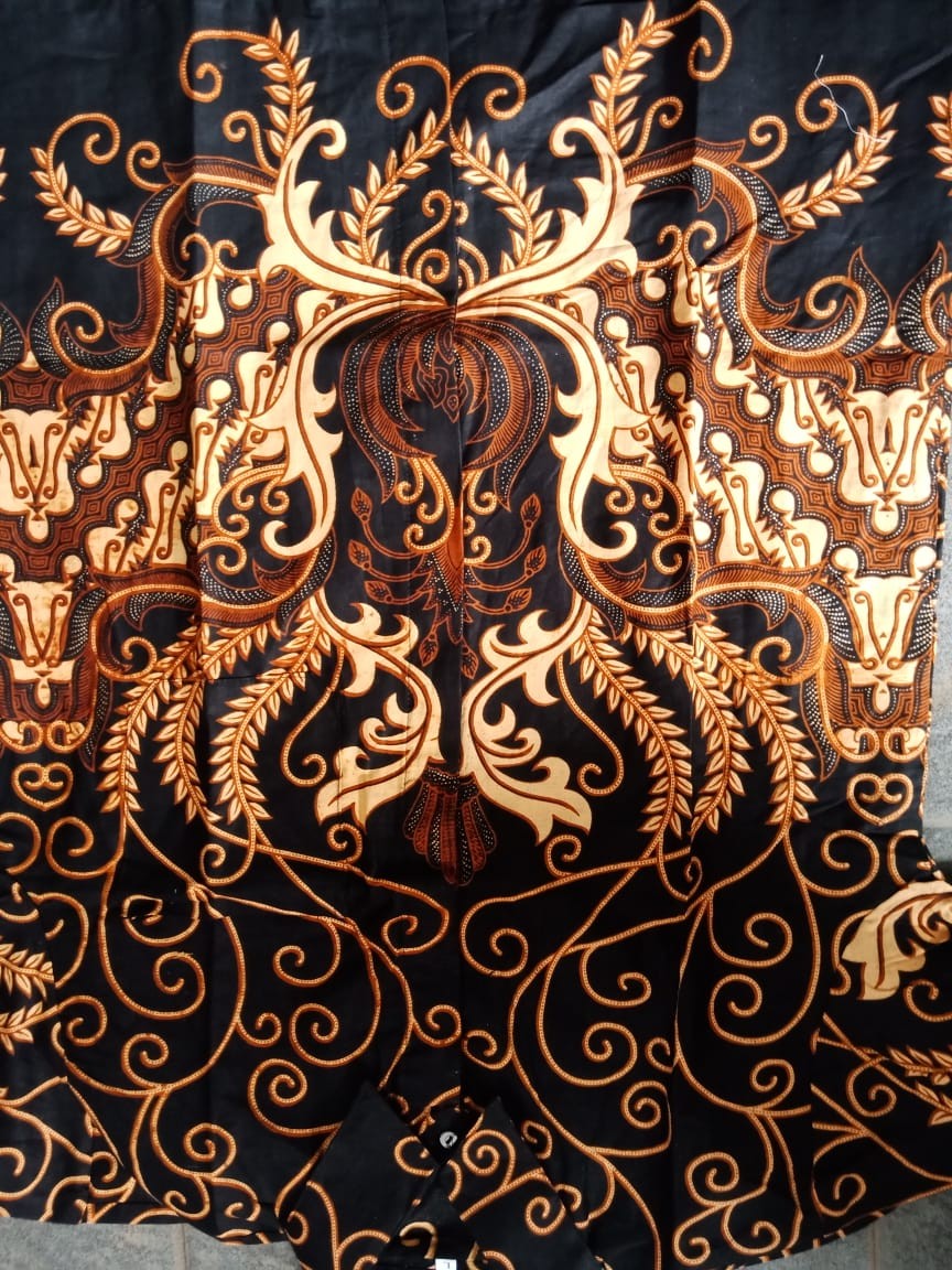 Kemeja Batik Pria Lengan Panjang Size M L Xl Xxl  Bswart Batik Hrb026 Kenongo Hem Panjang Pad
