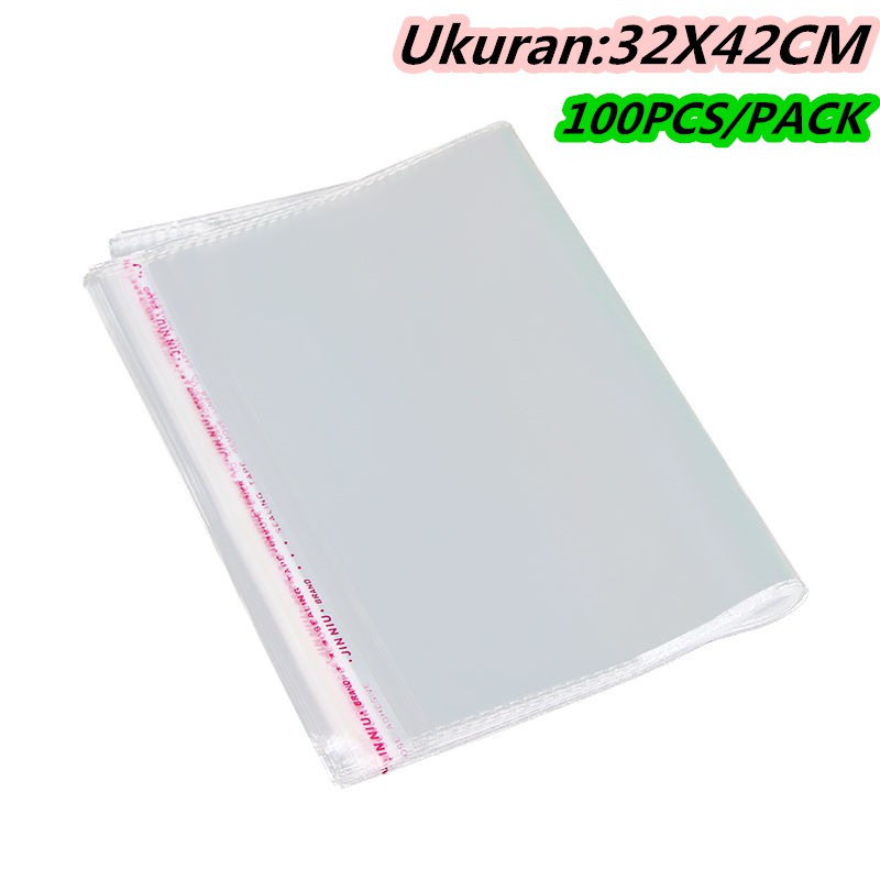 100 PCS / PLASTIK OPP SEAL ONLINE SHOP Ukuran 32X42CM