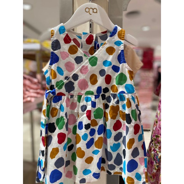 QNA Baju Dress Anak Perempuan Usia 1-4 Tahun Polkadot