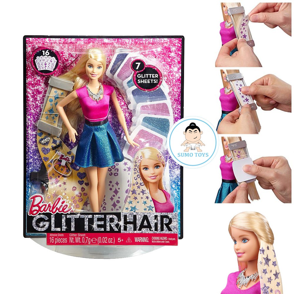 barbie glitter hair design doll