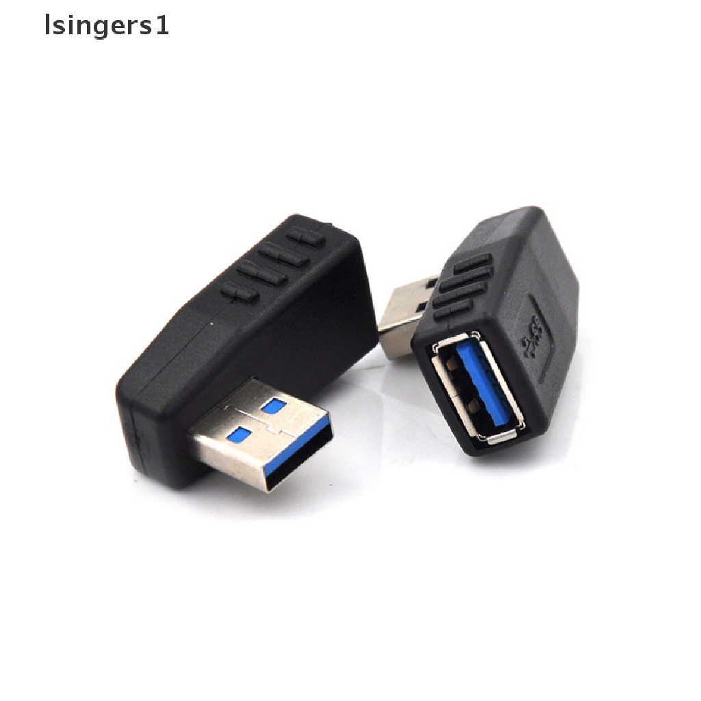 (lsingers1) Adapter Konektor Extension USB 3.0 Male Ke Female Bentuk L