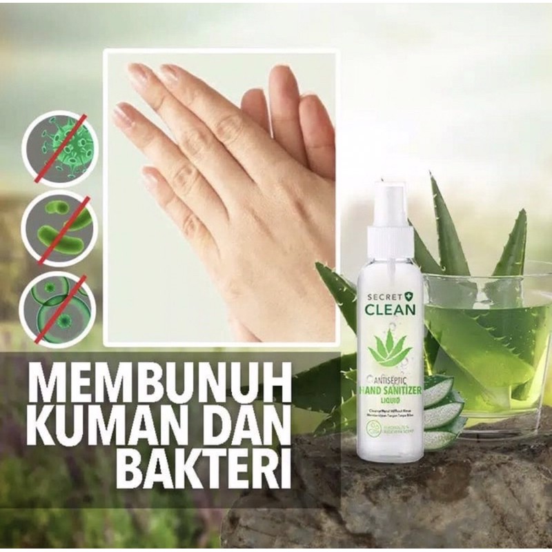 Secret clean hand sanitizer 100 ml ( antiseptik + aloe vera )