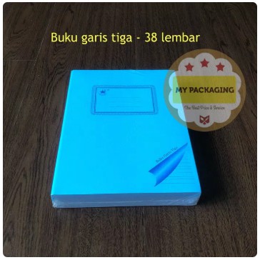 Buku tulis Garis 3 / Garis 5. 38 lembar. Harga per pack isi 10 buku